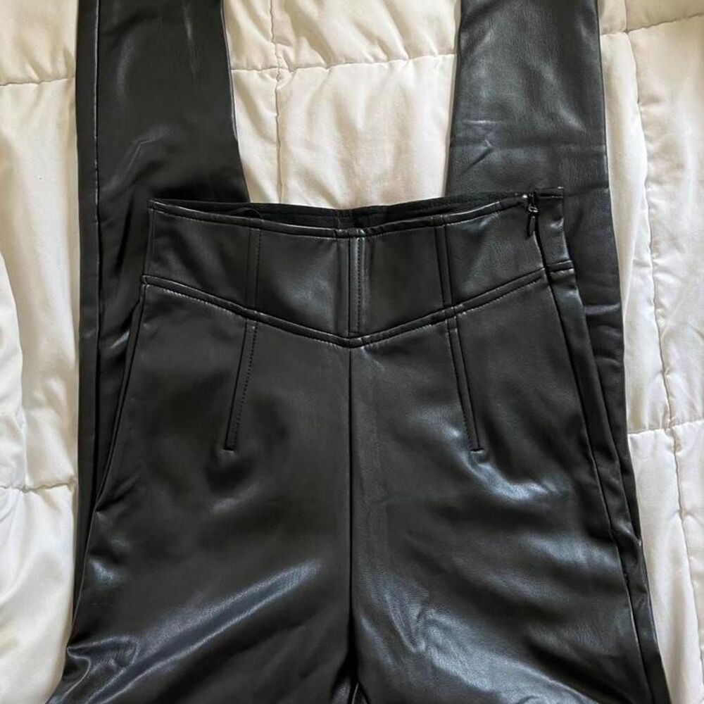 JLUXLabel Black Faux Leather Jeggings